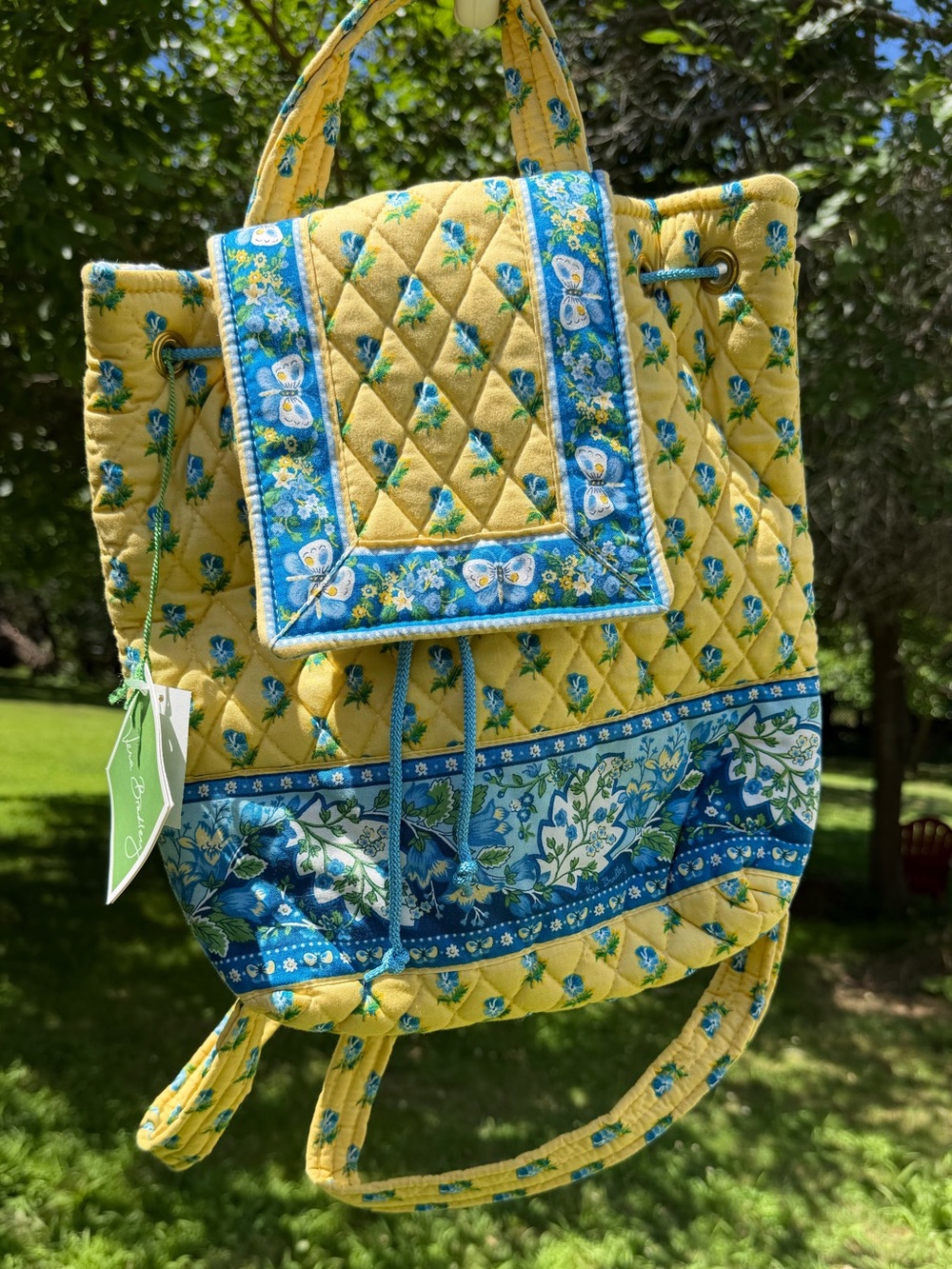 Vera Bradley Mimi Backpack Katherine 2004 NWT Y2K Rare Vintage Blue Yellow